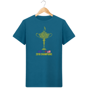 LET'S GOLF IT - T-Shirt en coton bio 2018 RYDER CHAMPIONS avec score - idées cadeaux golf homme femme