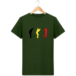 LET'S GOLF IT - T-Shirt en coton bio GOLF NOIR JAUNE ROUGE Belgique - idées cadeaux golf homme femme