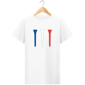 LET'S GOLF IT - T-Shirt en coton bio TEES BLEU BLANC ROUGE - idées cadeaux golf homme femme