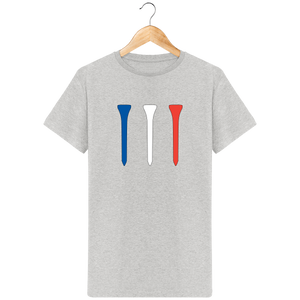 LET'S GOLF IT - T-Shirt en coton bio TEES BLEU BLANC ROUGE - idées cadeaux golf homme femme