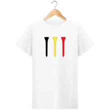 Charger l&#39;image dans la galerie, LET&#39;S GOLF IT - T-Shirt en coton bio TEES NOIR JAUNE ROUGE Belgique - idées cadeaux golf homme femme