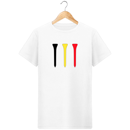 LET'S GOLF IT - T-Shirt en coton bio TEES NOIR JAUNE ROUGE Belgique - idées cadeaux golf homme femme