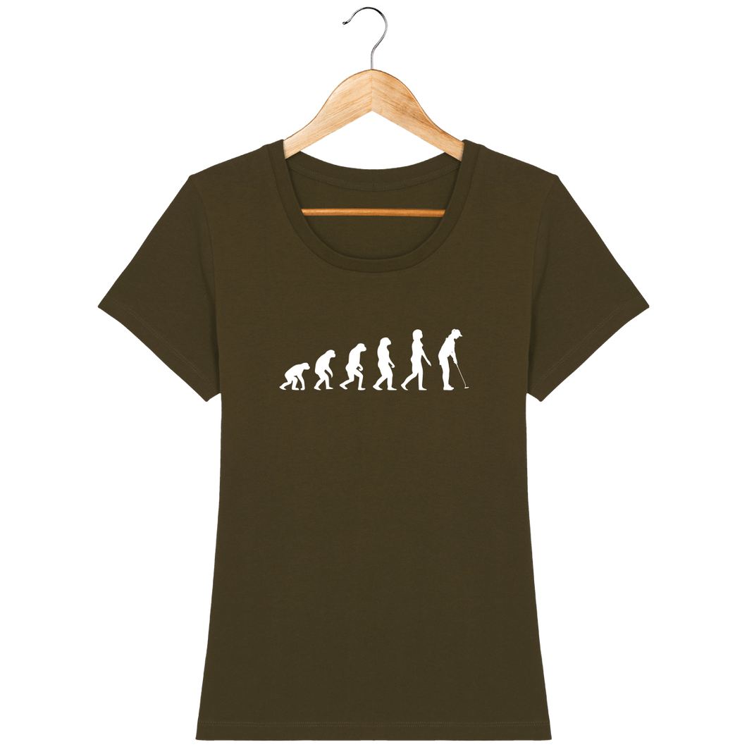 LET'S GOLF IT - T-Shirt en coton bio Evolution femme - idées cadeaux golf homme femme